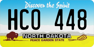 ND license plate HCO448