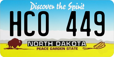 ND license plate HCO449