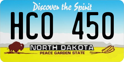 ND license plate HCO450