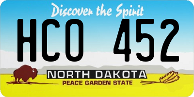 ND license plate HCO452