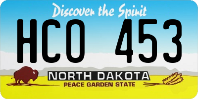 ND license plate HCO453