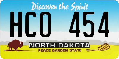 ND license plate HCO454