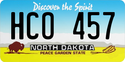 ND license plate HCO457