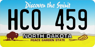 ND license plate HCO459