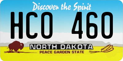 ND license plate HCO460