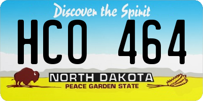 ND license plate HCO464