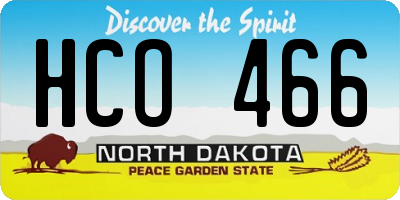 ND license plate HCO466