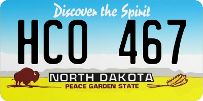 ND license plate HCO467