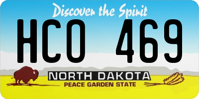 ND license plate HCO469