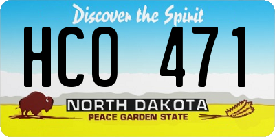 ND license plate HCO471