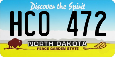 ND license plate HCO472