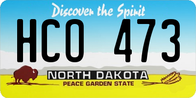 ND license plate HCO473