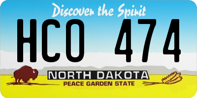 ND license plate HCO474