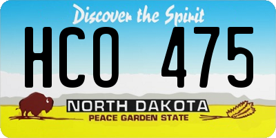 ND license plate HCO475