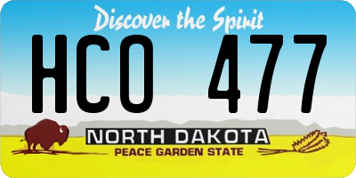 ND license plate HCO477