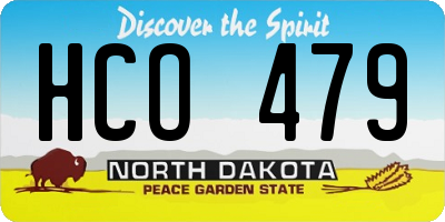 ND license plate HCO479