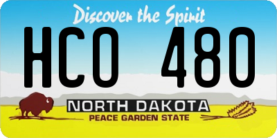 ND license plate HCO480