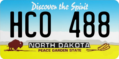 ND license plate HCO488