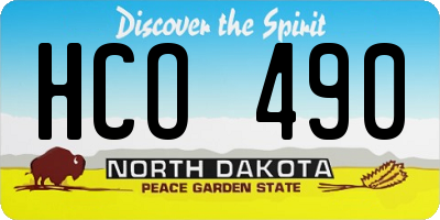 ND license plate HCO490