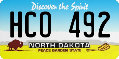 ND license plate HCO492