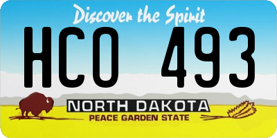 ND license plate HCO493