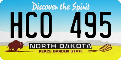 ND license plate HCO495