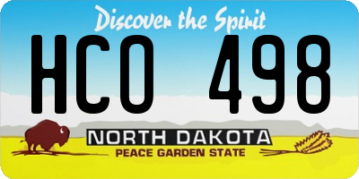 ND license plate HCO498