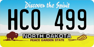 ND license plate HCO499