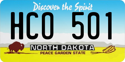 ND license plate HCO501