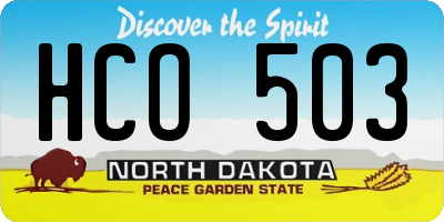 ND license plate HCO503