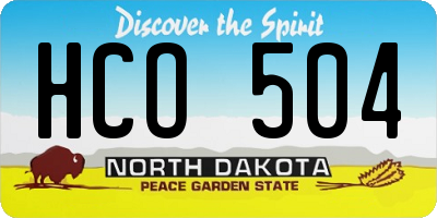 ND license plate HCO504