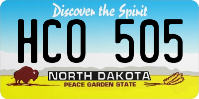 ND license plate HCO505