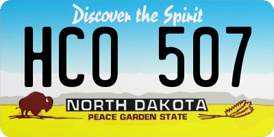 ND license plate HCO507