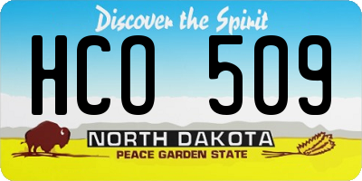 ND license plate HCO509