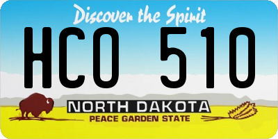 ND license plate HCO510