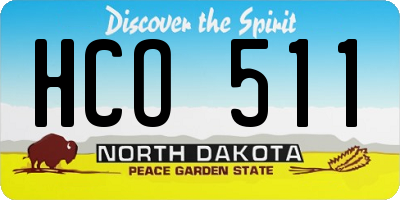 ND license plate HCO511