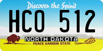 ND license plate HCO512