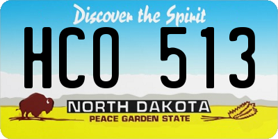 ND license plate HCO513