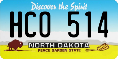 ND license plate HCO514