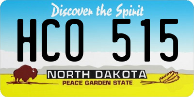 ND license plate HCO515