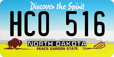 ND license plate HCO516