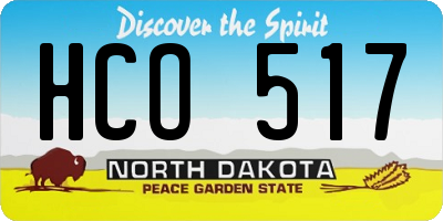 ND license plate HCO517