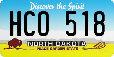 ND license plate HCO518