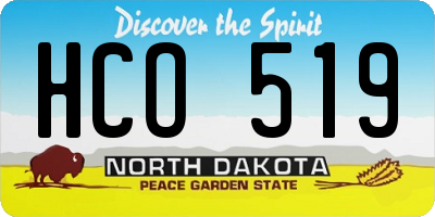 ND license plate HCO519