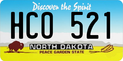 ND license plate HCO521