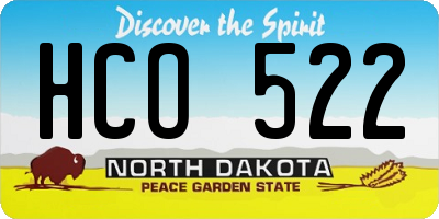 ND license plate HCO522