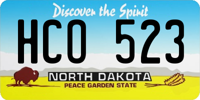 ND license plate HCO523