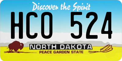 ND license plate HCO524