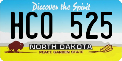 ND license plate HCO525