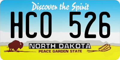 ND license plate HCO526